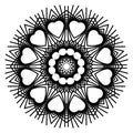 Mandalas for coloring book. Decorative black and white round outline ornament. Unusual flower shape. Oriental vector and