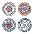 Mandalas colors boho style set