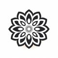 Minimalistic Mandalas Flor Icon Pattern On White Background