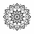 Minimalistic Mandalas Mujer Icon Pattern On White Background