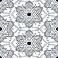 Mandalas ornamental pattern. Seamless background in vector for coloring book page or textile design Indian pattern for Royalty Free Stock Photo