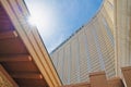 Mandalay Bay glamorous architecture. The luxury hotel features floor to ceiling windows that are sputtered with an optically thin Royalty Free Stock Photo