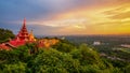 Mandalay Hill viewpoint major pilgrimage site and Su taung pyae pagoda Mandalay hill temple, Mandalay, Myanmar