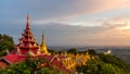 Mandalay Hill viewpoint major pilgrimage site and Su taung pyae pagoda Mandalay hill temple, Mandalay, Myanmar