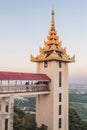 MANDALAY, MYANMAR - DECEMBER 3, 2016: Elevator to Taung Pyae (Pyi or Pyai) Pagoda on Mandalay hill, Myanm