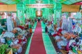 MANDALAY, MYANMAR - DECEMBER 4, 2016: Interior of Kyauktawgyi temple in Mandalay, Myanm