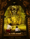 Golden Buddha statue at Mahamuni Temple