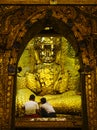 Golden Buddha statue at Mahamuni Temple