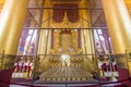 Mandalay, Myanmar - Feb 18,2018 : Statue of King Mindon and the Queen SatKyar Daywi at Mandalay Palace