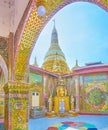 The inner courtyard of Su Taung Pyae Pagoda in Mandalay, Myanmar