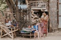 Mandalay Myanmar , a group of Burmese people passing through a street