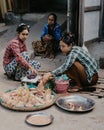 Mandalay Myanmar , a group of Burmese people passing through a street