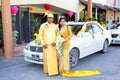 MANDALAY, MYANMAR - November 15, 2015 :Burmese couple wear traditional clothes in a traditional wedding event