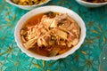 Traditional Burmese Foods at the monastery.