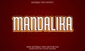 Mandalika text effect wrapped red background