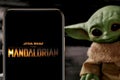 The Mandalorian logo smart phone that is a web television series. BABY YODA