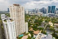 Mandaluyong, Metro Manila, Philippines - Aerial of Wack Wack Village, and the nearby Ortigas Skyline Royalty Free Stock Photo