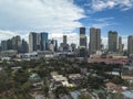 Mandaluyong, Metro Manila, Philippines - The Ortigas Skyline as seen from Wack Wack Village Royalty Free Stock Photo