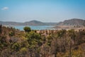Mandan Karjan River with mountains and a blue sky in the background, India Royalty Free Stock Photo