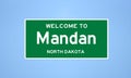 Mandan, North Dakota city limit sign. Town sign from the USA. Royalty Free Stock Photo