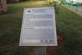 Information board outside Krishna Mandapam at Mahabalipuram in Tamil Nadu, India