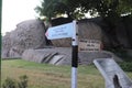 Sign board at Krishna Mandapam at Mahabalipuram in Tamil Nadu, India Royalty Free Stock Photo