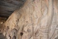 Rock carving inside Krishna Mandapam at Mahabalipuram in Tamil Nadu, India