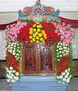 `Mandapam` for Hindu Deity decorated with flowers