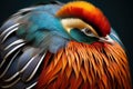 Mandarin duck feathers. Generate Ai Royalty Free Stock Photo