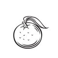 Mandarin fruit outline icon