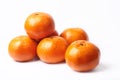 Mandarin-Honey Murcott oranges on white background.