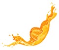 Mandarin icon. Cartoon isolated sweet citrus fruit. Fresh tropical tangerine. Organic vector illustration. Orange