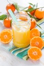 Mandarin juice in glass jar