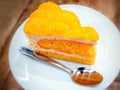 Mandarin orange cake served in a plastic dish