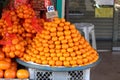 Mandarin Orange display at market Royalty Free Stock Photo