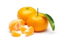 Mandarin orange isolated on white background Royalty Free Stock Photo