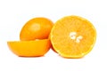 Mandarin orange slice isolated on white background Royalty Free Stock Photo