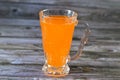 Mandarin orange soda drink, Orange soft drinks, carbonated drink as a refreshment, served cold usually with ice Royalty Free Stock Photo