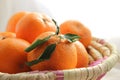 Mandarin Oranges in a Basket Royalty Free Stock Photo