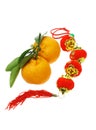 Mandarin oranges and Chinese new year latern