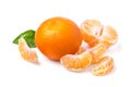 Mandarin, tangerine citrus fruit isolated on white