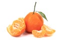 Mandarin, tangerine, clementine with leaves