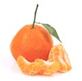Mandarin, tangerine, clementine with leaves