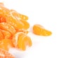 Mandarine slice (heap) on white background Royalty Free Stock Photo