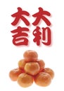Mandarins and Chinese New Year Greetings Royalty Free Stock Photo