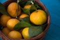 Mandarins or tangerines in a basket Royalty Free Stock Photo