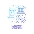 Mandatory deductions blue gradient concept icon Royalty Free Stock Photo