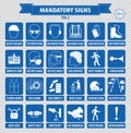 Mandatory signs, construction health, safety sign used in industrial applications