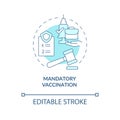 Mandatory vaccination blue concept icon