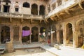 Interior yard of a historical haveli in Mandawa, India. Royalty Free Stock Photo